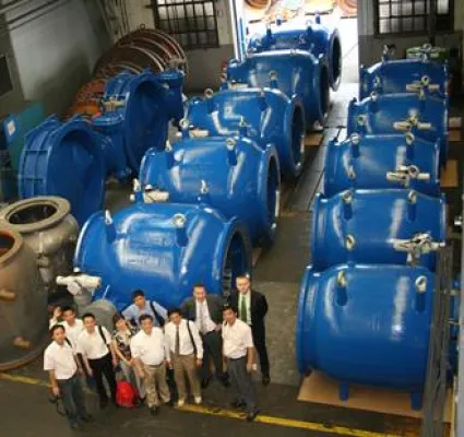 Chinesische Wasserbehörde zur Abnahme von VAG RIKO® Ringkolbenventilen in Mannheim zu Gast Bild: Chinesische Wasserbehörde zur Abnahme von VAG RIKO® Ringkolbenventilen in Mannheim zu Gast