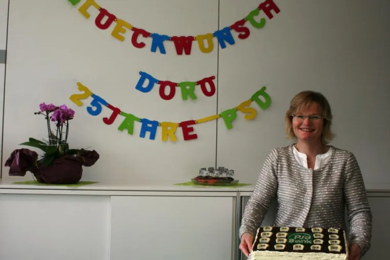 Bild: 25. Dienstjubiläum bei der PSD Bank Westfalen-Lippe eG