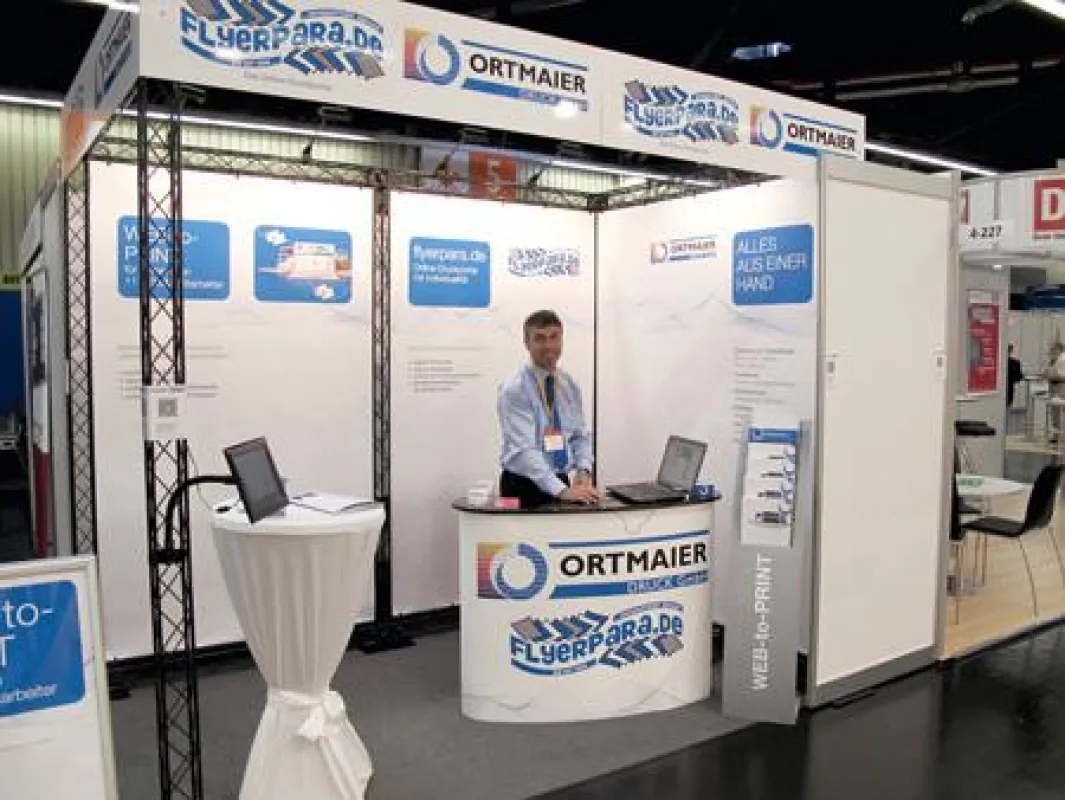 Am Messestand von Ortmaier Druck und flyerpara.de wurden die Besucher kompetent beraten.