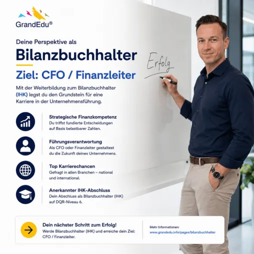 Bild: Vom Bilanzbuchhalter zur Finanzleitung (CFO): GrandEdu zeigt Karriereperspektiven im Rechnungswesen auf