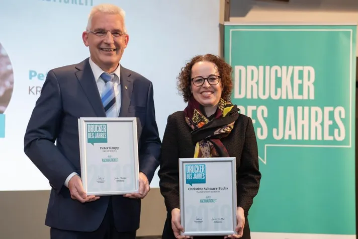 Bild: KRUPP DRUCK in Sinzig ist „Drucker des Jahres 2018 - Kategorie Nachhaltigkeit“