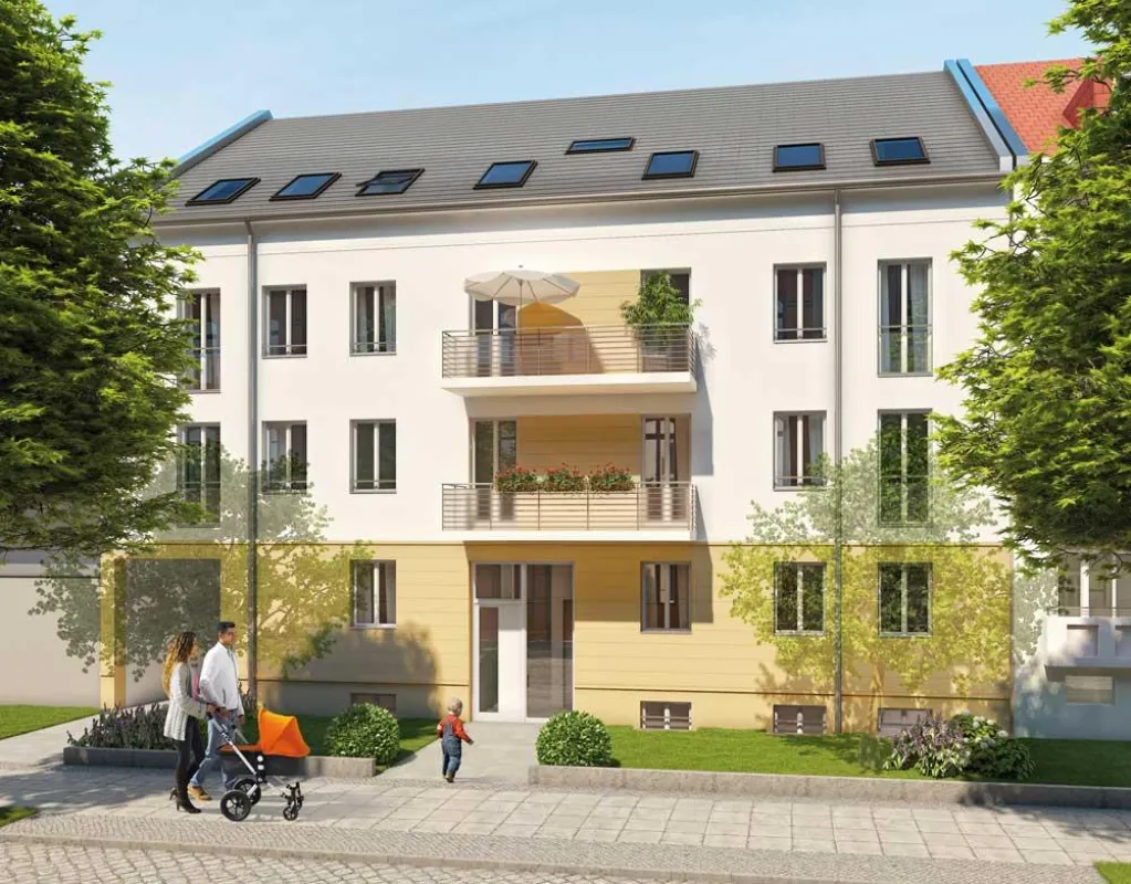 So wird der Neubau der Mühlenstraße 56 nach der Baulückenschließung aussehen
