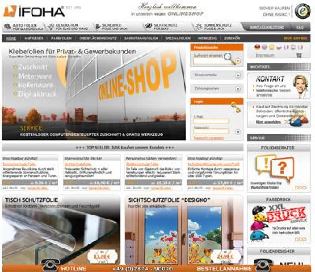 Shop für Folie Relaunch – Neuer IFOHA Onlineshop