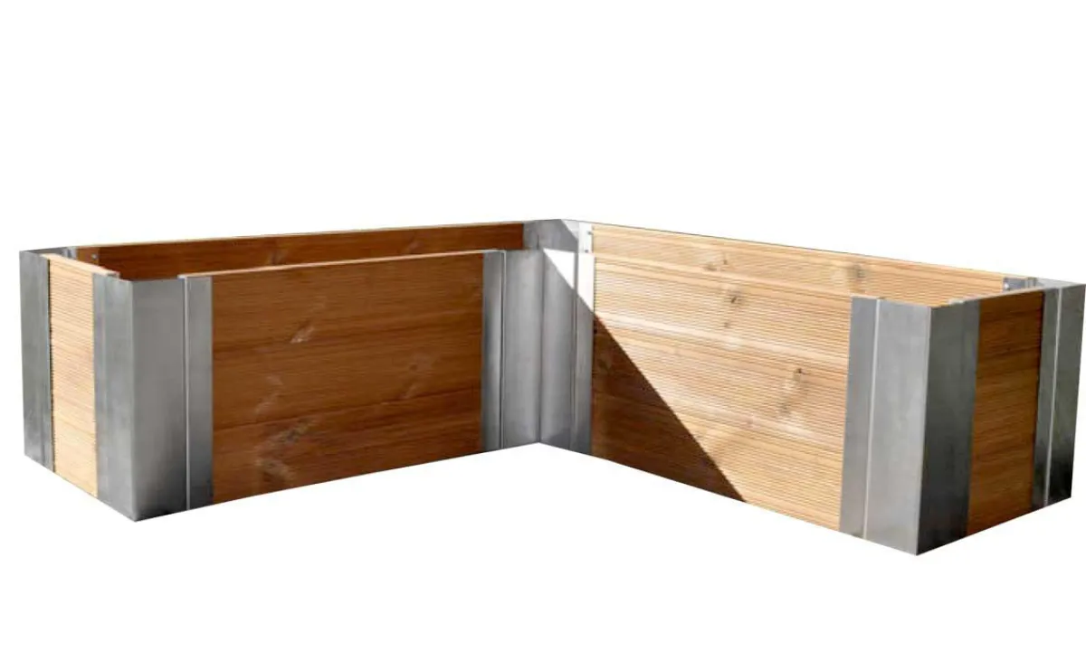 Hochbeet aus Edelstahl und Holz
