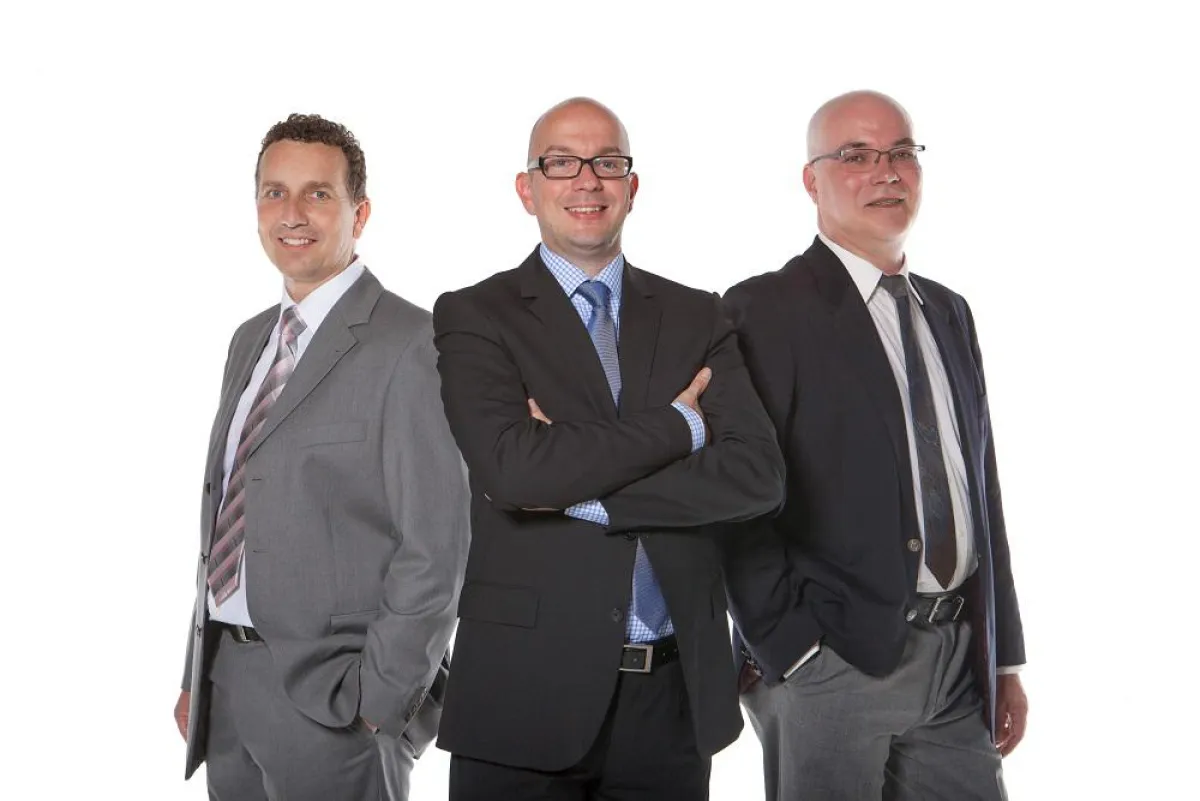 FlexSoft-Geschäftsführer Gerhard Keßler, Martin Jonas und Markus Büttner (v. l.)