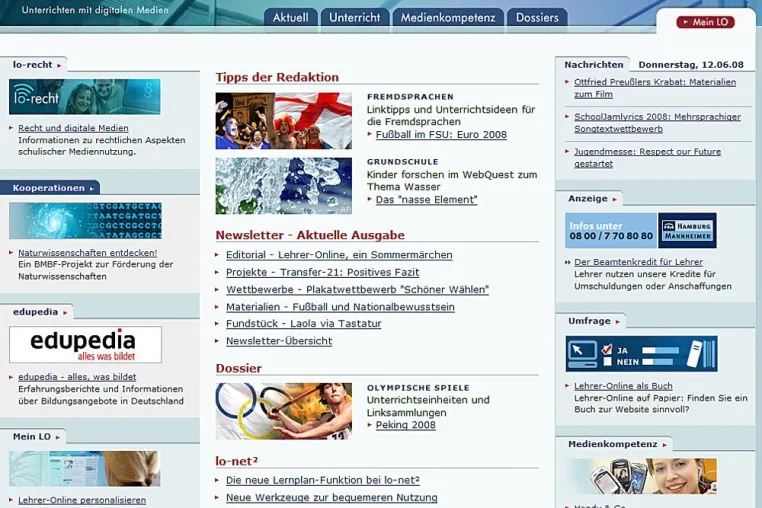 Bild: Lehrer-Online ist der Partner für die Kommunikation in Schule und Bildung