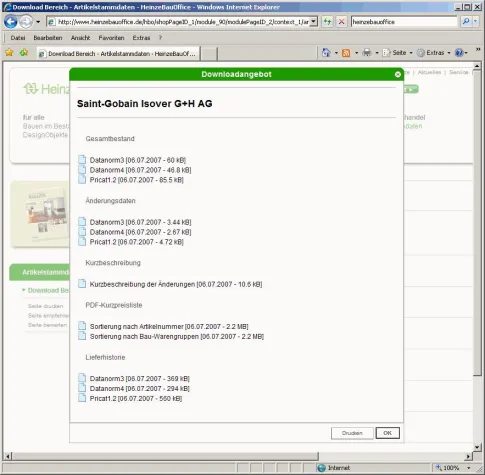 Komplette Preislisten zum Herunterladen Bild: Komplette Preislisten zum Herunterladen