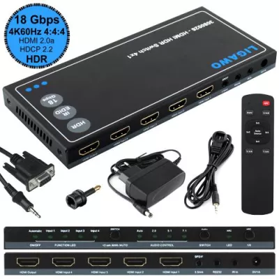 Bild: Erfahren Sie atemberaubende Heimkinoerlebnisse mit dem neuen HDMI HDR Switch 4x1 18Gbps 4:4:4 von Ligawo