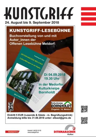 Bild: Kulturfestival KUNSTGRIFF in Dithmarschen: KUNSTGRIFF-Lesebühne mit Buchpräsentation