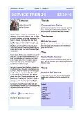 „Service mit verschiedenen Medien“ – Aktuelle Ausgabe des Newsletter SERVICE TRENDS jetzt erhältlich Bild: „Service mit verschiedenen Medien“ – Aktuelle Ausgabe des Newsletter SERVICE TRENDS jetzt erhältlich