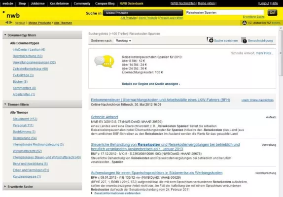 Bild: NEU: Die "schnelle Antwort" ist das neueste Highlight in der NWB Datenbank