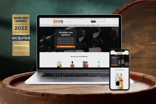 CaptainScotch.de für Award “Shop des Jahres 2022” nominiert Bild: CaptainScotch.de für Award “Shop des Jahres 2022” nominiert