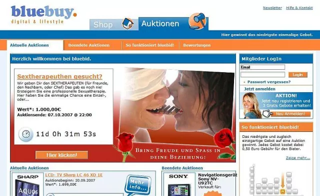 Bild: Auktionsportal bluebuy versteigert Sex-Therapeuten