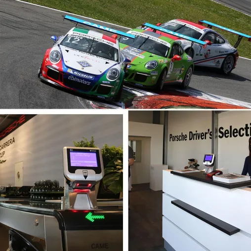 Bild: ZUGANGSKONTROLL- UND VIDEOÜBERWACHUNGSSYSTEM VON CAME FÜR DEN PORSCHE CARRERA CUP ITALIA
