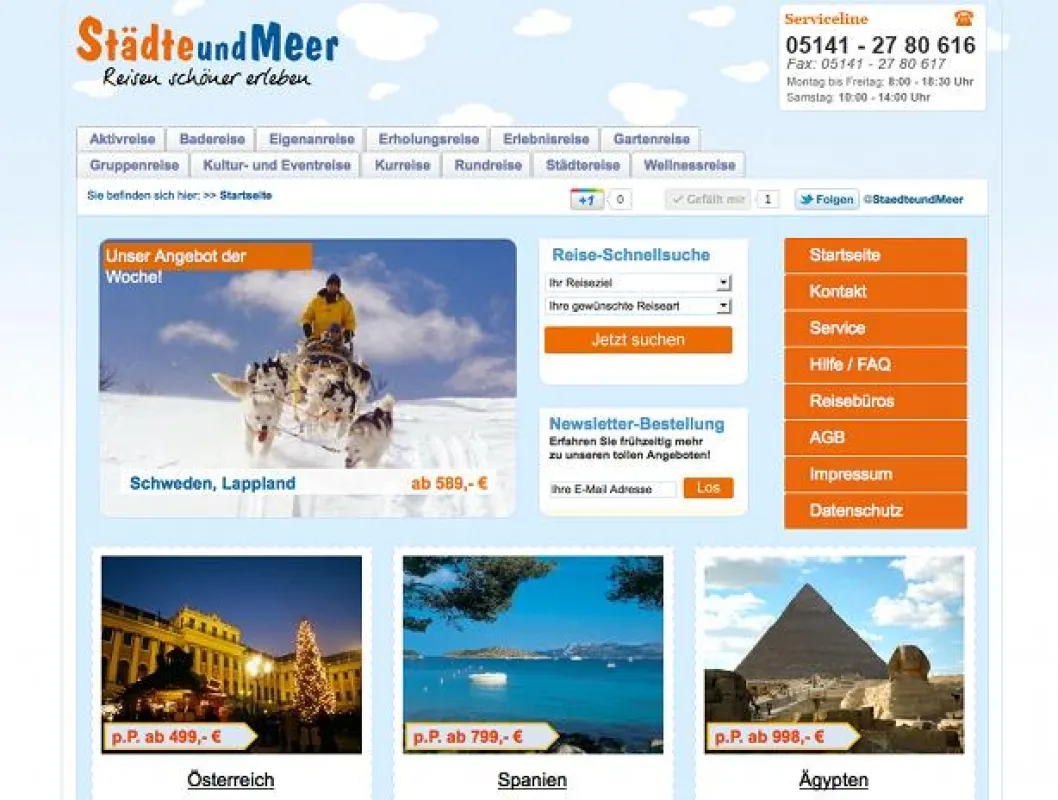 Screenshot Städte & Meer Reisen