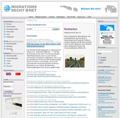 Bild: Das von Dr. Klaus Dienelt herausgegebene und von Prof. Dr. Günter Renner begründete Fachportal migrationsrecht.net zum deutschen Ausländerrecht und europäischen Migrationsrecht erscheint in der Auflag