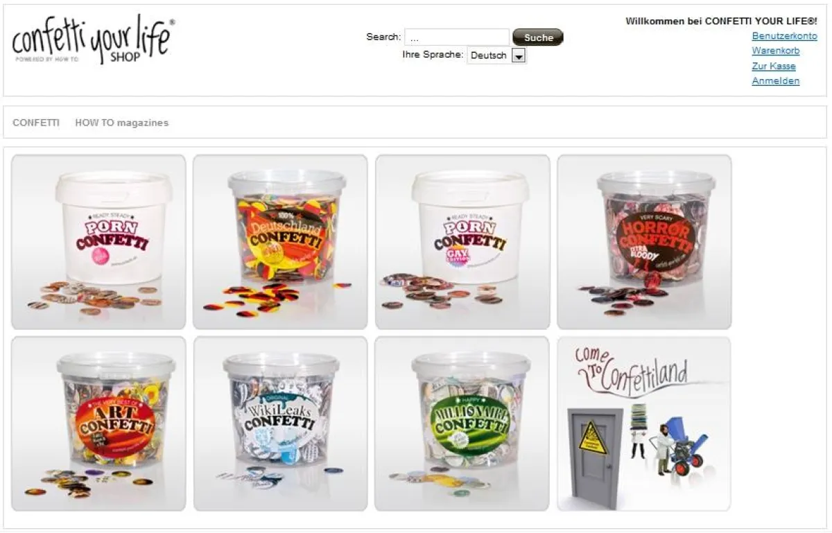 Der CONFETTI YOUR LIFE Online Shop