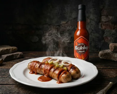 Bild: Weltneuheit: Wilde Hilde erfindet die CurRIBwurst – Currywurst trifft McRib mit Bestchup Chipotle