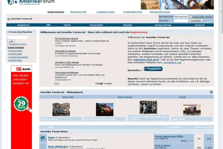 Bild: Amerikaforum wird von Adalizer vermarktet