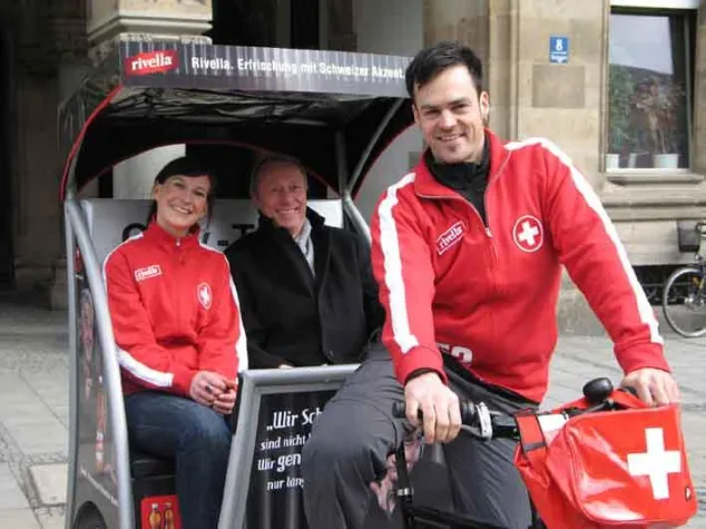 Bild: Drink and Drive - Rivella macht München mit Rikschas mobil