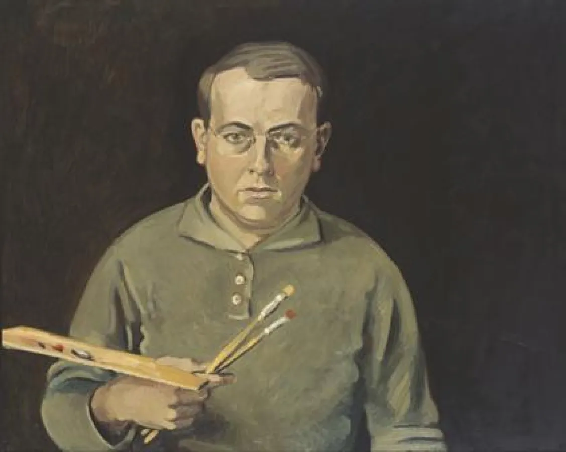 Wolfgang Mattheuer, Selbstportrait mit Palette