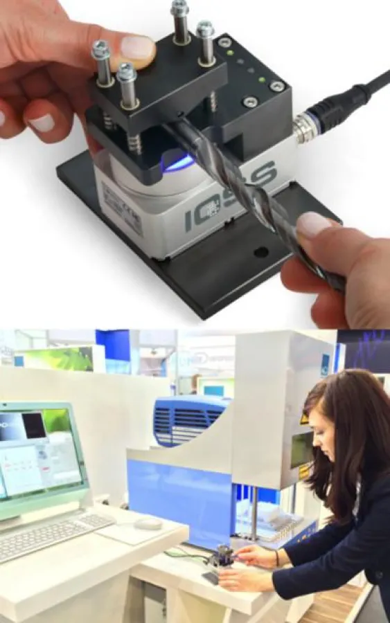 Oben: Tool Reader Lesegerät, unten: ToolSTATION -Laser- und Identifikationssystem als Komplettsystem