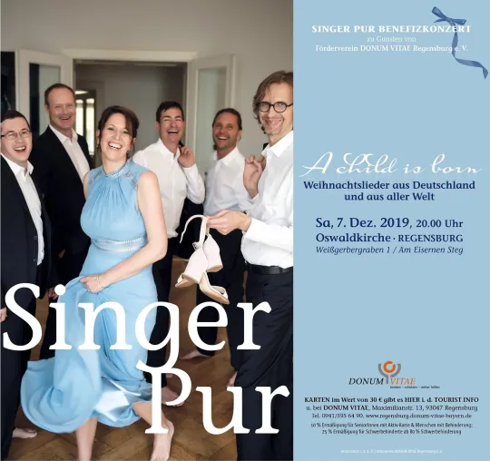 Bild: Benefizkonzert mit SINGER PUR am 07.12.2019 in der St. Oswaldkirche in Regensburg