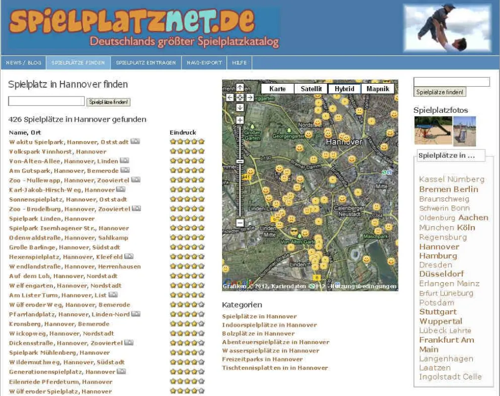 Spielplatznet.de - Spielplätze in Hannover