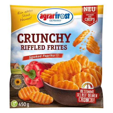 Bild: Agrarfrost Weltneuheit im Tiefkühlregal: Crunchy Riffled Frites