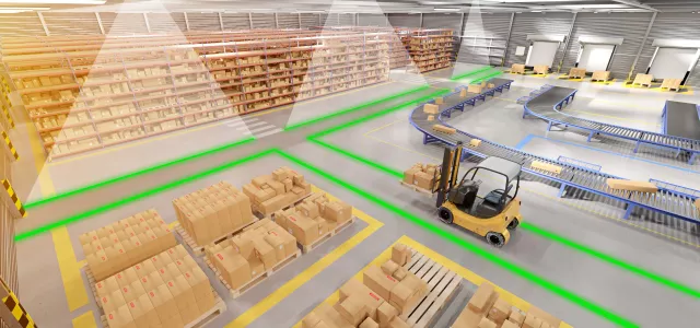 Bild: Laser Bodenmarkierung mittels TopFloor Laser