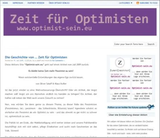 Es bleibt keine Zeit mehr Pessimist zu sein Bild: Es bleibt keine Zeit mehr Pessimist zu sein