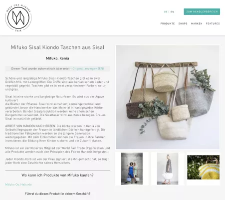 Bild: MTMfair.com ist nominiert für den Green Product Award 2021