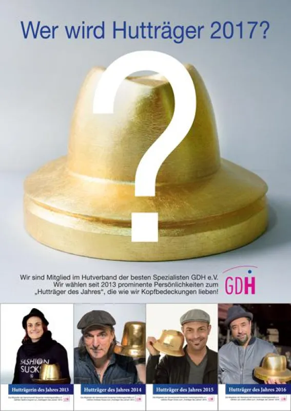 Wer wird Hutträger des Jahres? Verliehen durch die GDH e.V., konzipiert durch Award Marketing