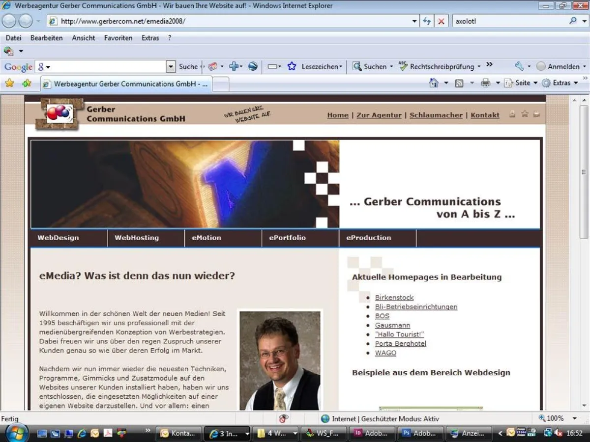 Alle elektronischen Dienstleistungen aus einer Hand – und auf einer eigenen Website: www.gerbercom-emedia.de