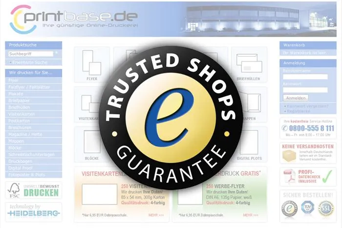 Bild: PRINTBASE.DE jetzt mit Trusted Shops-Gütesiegel