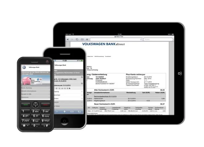 Bild: Mobile Bankgeschäfte ohne Risiko für Kunden der Volkswagen Bank und der Audi Bank