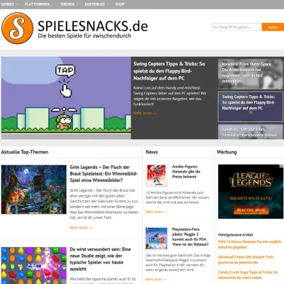 Bild: Schöner, informativer, mobiler, verspielter: Spielesnacks.de startet mit neuem Design durch