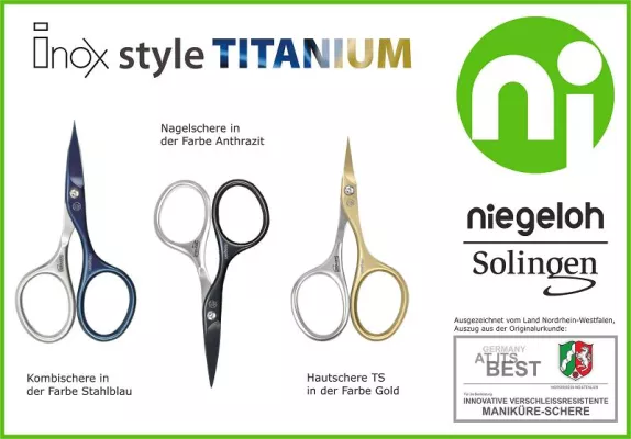 Vorstellung der neuen Serie Inox style Titanium – die Schere, die sich selbst schärft. Bild: Vorstellung der neuen Serie Inox style Titanium – die Schere, die sich selbst schärft.