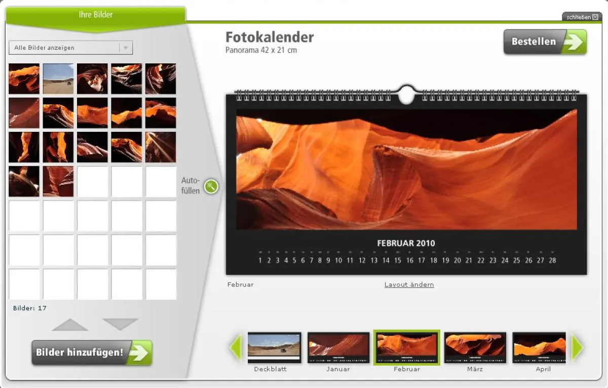 posterXXL Neuheit - Fotokalender im Browser ohne Software erstellen