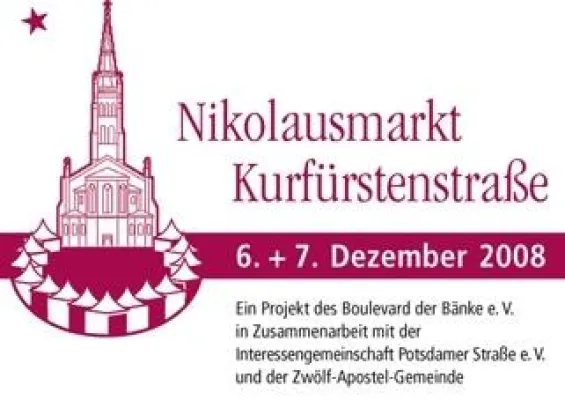 Bild: Berlin - Nikolausmarkt Kurfürstenstraße vor der Zwölf-Apostel-Kirche in Schöneberg