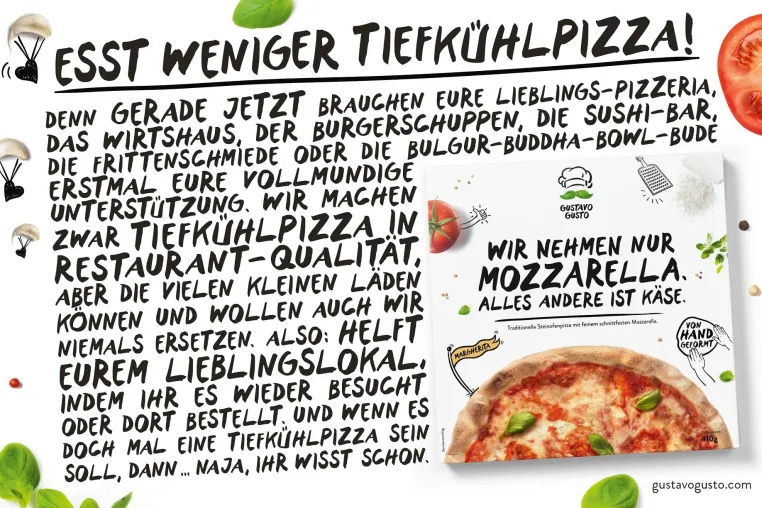 Bild: Gustavo Gusto mit überraschender Anzeigenkampagne