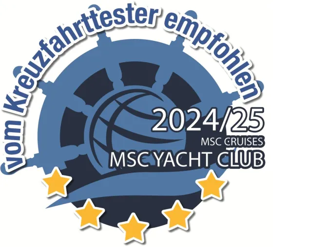 MSC Yacht Club erhält renommiertes Kreuzfahrttestsiegel 'vom Kreuzfahrttester empfohlen Bild: MSC Yacht Club erhält renommiertes Kreuzfahrttestsiegel 'vom Kreuzfahrttester empfohlen