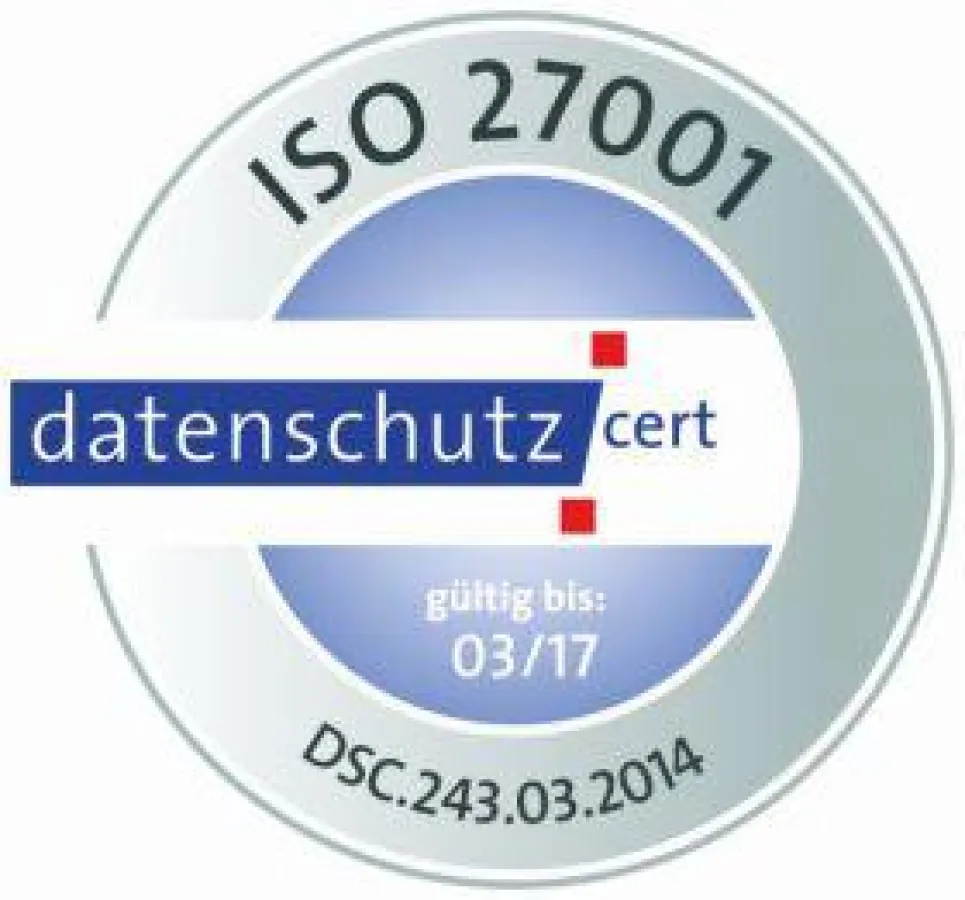 Zertifikat ISO/IEC 27001:2013