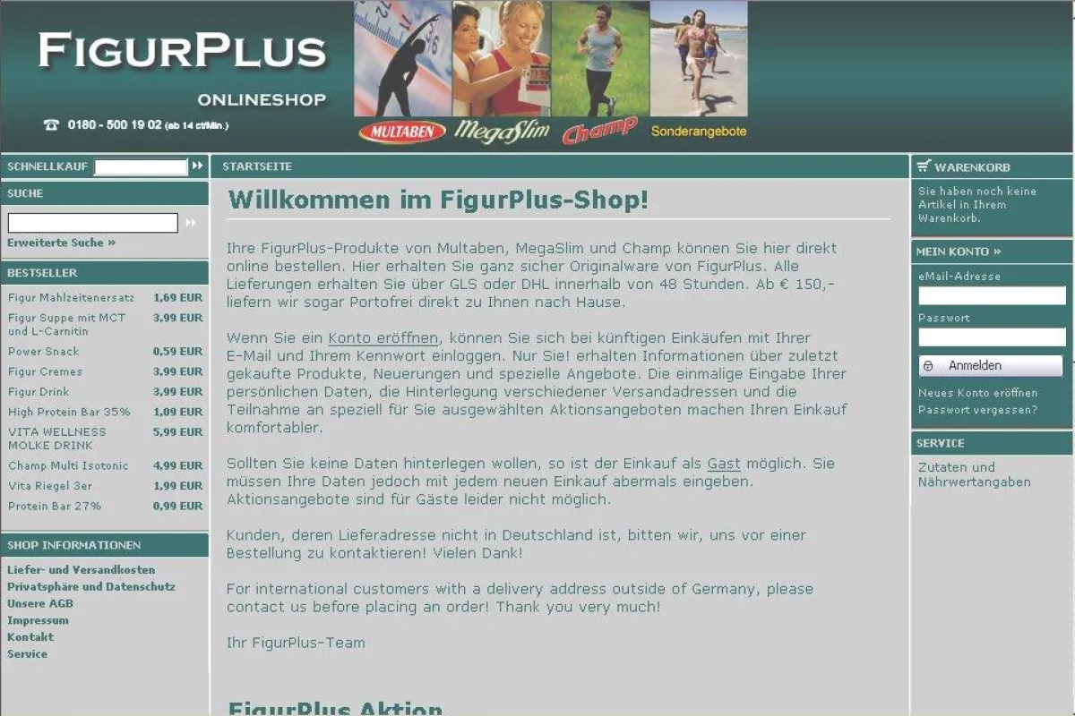Online-Shop für Multaben, Megaslim und Champ