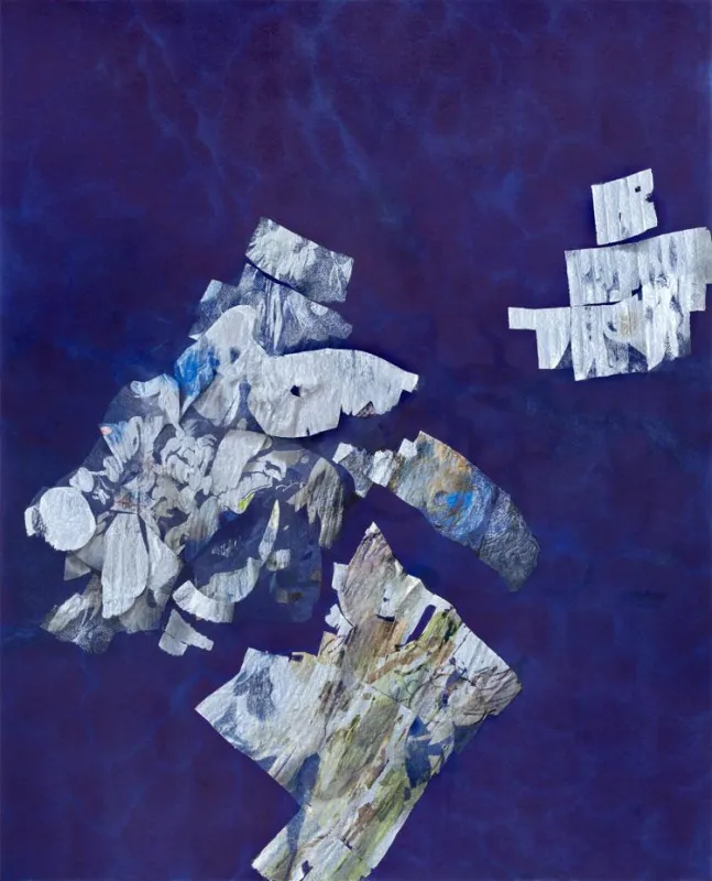 Stefan Guggisberg, “Information”, 2015, Öl auf Papier, 250 x 203 cm
