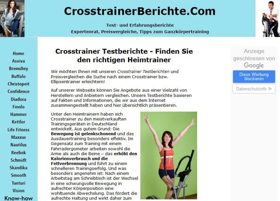 Neues Design für CrosstrainerBerichte.com