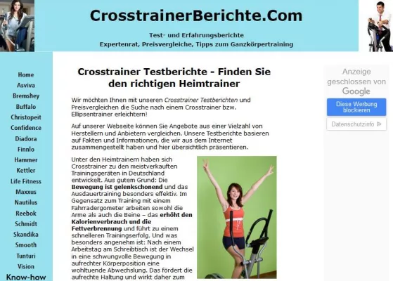 Bild: CrosstrainerBerichte.Com in neuem Design