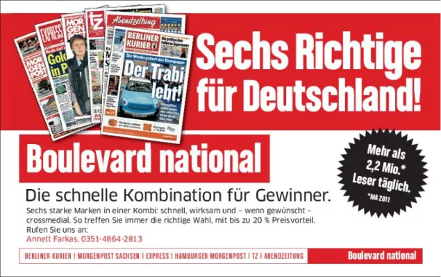 Bild: "6 Richtige für Deutschland" - "Boulevard national" mit Fachkampagne