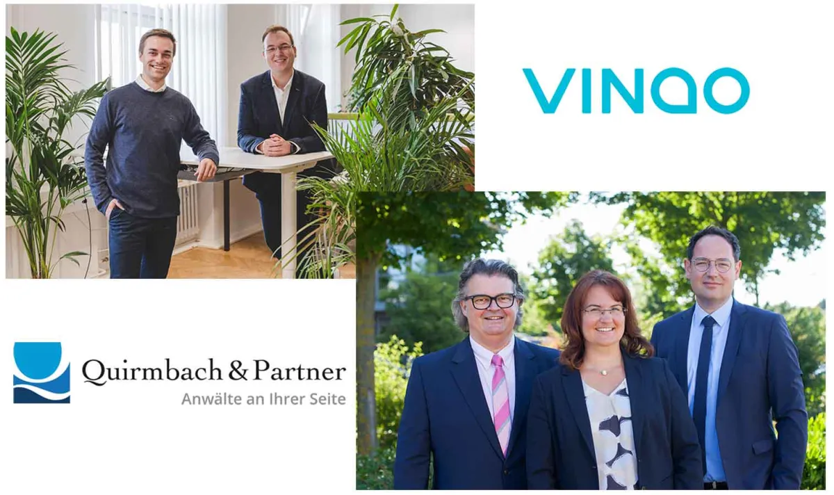 Anwaltsbüro Quirmbach & Partner und Legal-Tech-Pionier VINQO bündeln ihre Kräfte (© Anwaltsbüro Quirmbach & Partner/Vinqo)