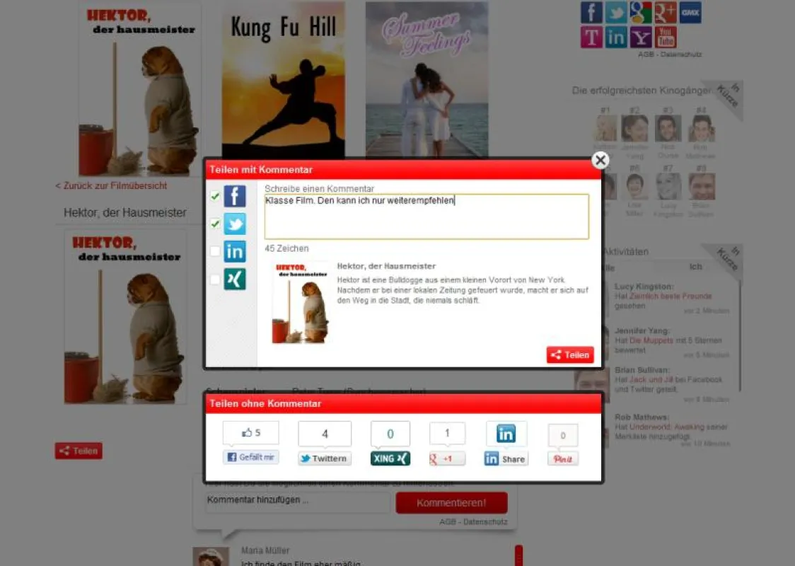 So sieht das Share-Plug-in von allyve aus